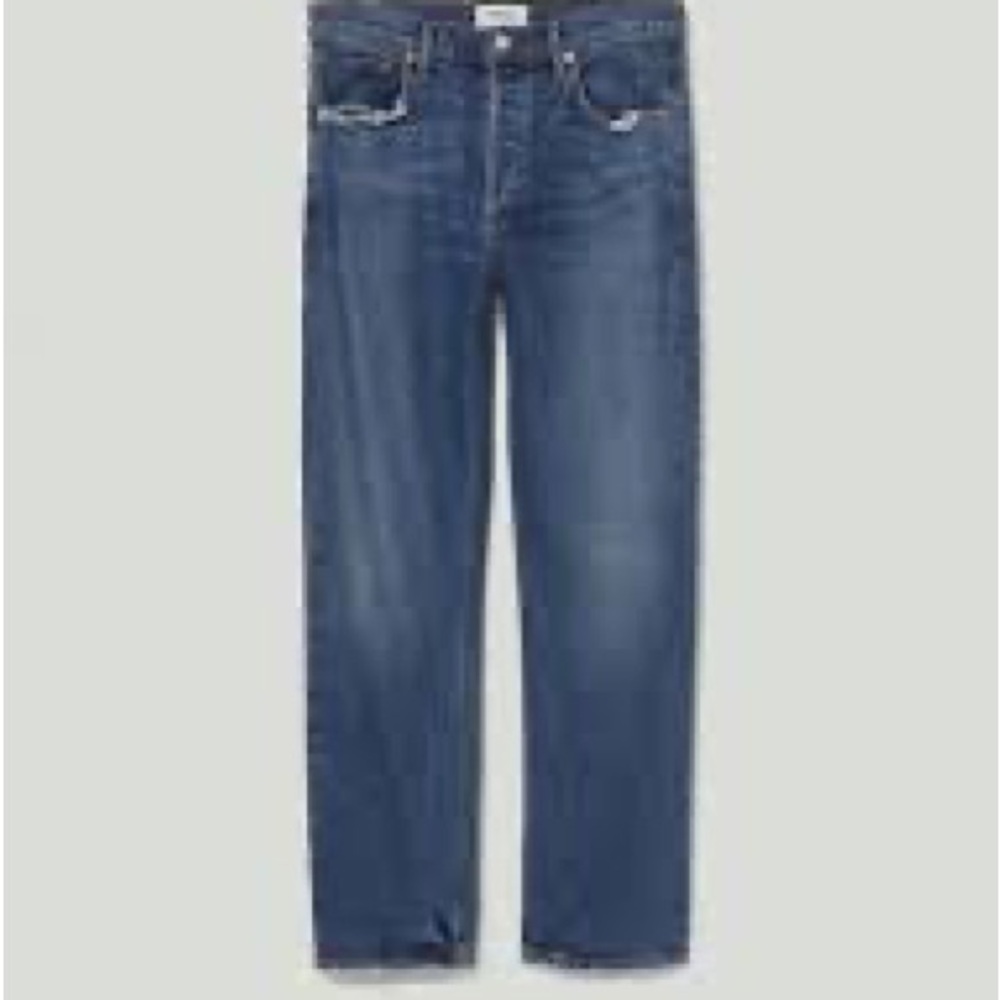 AGOLDE Riley Long High Rise Straight in Moo